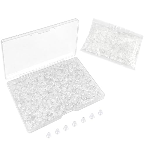 YMSDZHL Silikon-Ohrring-Verschlüsse für Ohrstecker, 4 mm, weich, transparent, Sicherheits-Rückpolster, Rücklaufstopper, Kugelkupplung, Ersatz für Fischhaken, Ohrstecker, 1200 Stück von YMSDZHL