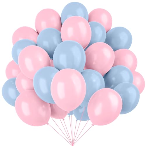 Luftballons Rosa Blau, 67 12 Zoll Rosa Blau Geschlecht Offenbarung Ballons für Jungen oder Mädchen Geschlecht Enthüllung Dekorationen Geburtstagsfeier Babyparty Jahrestag von YMSZ