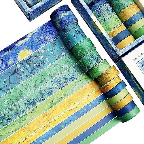 YMWALK Washi Tape, 12 Rollen Dekorative Klebeband Bunte Blumen Poster Tape Scrapbooking Tape für DIY Kunst & Handwerk und Geschenkverpackung, Urlaubsdekoration, Büro Bullet Journal (Farbe-01) von YMWALK