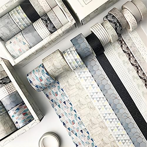 YMWALK Washi Tape, 12 Rollen Dekorative Klebeband Bunte Blumen Poster Tape Scrapbooking Tape für DIY Kunst & Handwerk und Geschenkverpackung, Urlaubsdekoration, Büro Bullet Journal (Farbe-05) von YMWALK