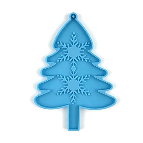 Glänzende Glänzende Weihnachtsbaum Schneeflocken Ornamente Silikon Epoxidharz Form Schlüsselanhänger Anhänger Valentinstagsgeschenk von YMXQUP