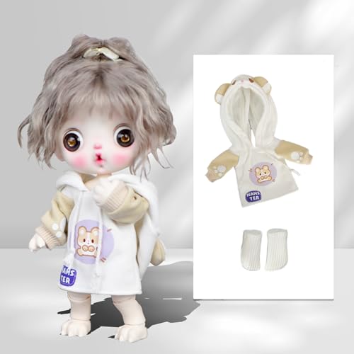 YMY ob22 Puppenkleidungsset im niedlichen Tierstil, großer birnenförmiger Puppenkörper, 1/12 Bjd-Puppe, ymy-Puppe, Kleidung (Beige) von YMY DOLL