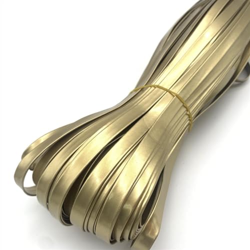 5 Meter 5/8/10/15/20 mm glänzendes geflochtenes PU-Lederband, flaches Lederband, Schnur, Seil, DIY-Halskette, Armbandherstellung. (Color : Gold, Size : 5mm) von YMYGCC