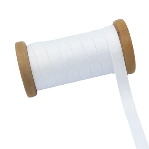 YMYGCC 5/10M 12mm Elastische Bänder for Unterwäsche BH Schulter Gurt Frühling Haar Gummiband Hosen Gürtel Stretch Nylon Gurtband Nähen Zubehör(White,10METERS_12MM) von YMYGCC