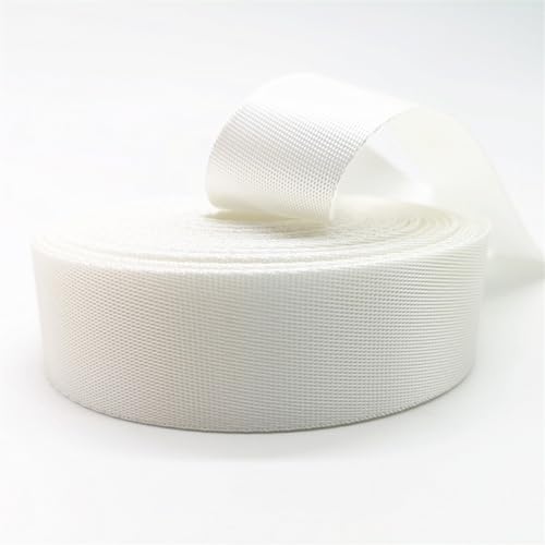 YMYGCC Gurtband 10 Yards 30 mm Canvas Nylonband Gurtband Nähen Band Tasche Gürtel Zubehör 269(White) von YMYGCC