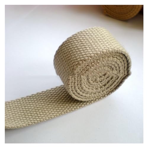 YMYGCC Gurtband 10 Yards 38 mm Canvas-Gurtband, 2 mm dick, Polyester-Baumwolle, Gurtband, Gürtel, DIY, Tasche, Kleidungsstück, Nähzubehör 269(7) von YMYGCC