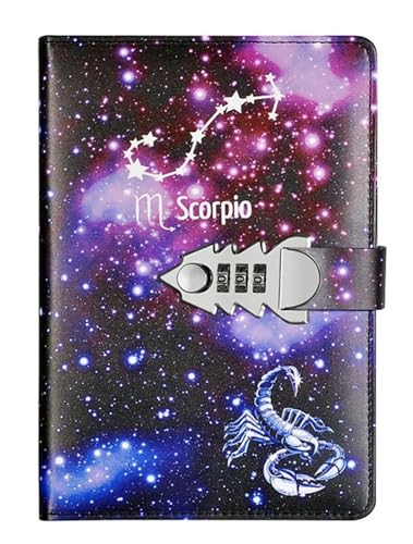 YMYGCC Kreative Individualität Zwölf Sternbilder Code Tagebuch Notizbuch mit Schloss Handbuch Europäischer Notizblock Exquisites Geschenkbox-Set(Scorpio) von YMYGCC