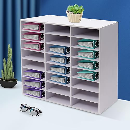 Dokumentenablage MDF Briefablage 24/36 Fächer Schreibtisch Organizer Briefablage Schreibtisch Organizer, Ablagefächer, Briefablage Schrank Ordnerregale für Firmen & Büros (24 weiß) von YNAADYH