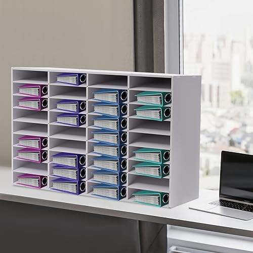 Dokumentenablage MDF Briefablage 24/36 Fächer Schreibtisch Organizer Briefablage Schreibtisch Organizer, Ablagefächer, Briefablage Schrank Ordnerregale für Firmen & Büros (36 weiß) von YNAADYH