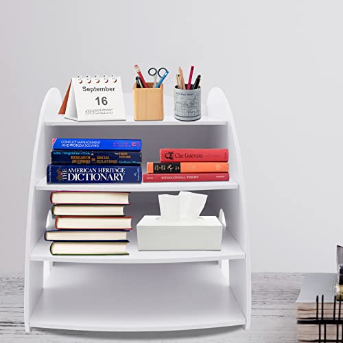 YNAADYH Schreibtisch Organizer Bürobedarf A4-Dokumentenablage 4 Tier Für Schreibtisch Bücher Dokumentenhalter Organizer Büro Stackers Briefablage 25.2X35.6X29.3Cm von YNAADYH