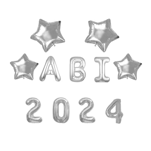 ABI 2024 Deko Silber, Abitur 2024 Deko, ABI 2024 Luftballon Deko Set, PrüFung Bestanden Deko, Graduation Deko, Für Abschluss Abschlussfeier ABI Schulabschluss Dekoration 2024 von YNDJK