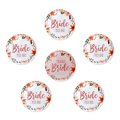 6 Stück Team Bride Button,Team Braut,Jga Accessoires Frauen,Junggesellenabschied Frauen,Buttons Anstecker,für Buttons Anstecker Junggesellinnenabschied Accessoires und Hochzeitsfeier Party Polterabend von YNDJK