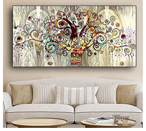 5D DIY Diamant Malerei Set Voll Große Größe für Erwachsene Baum des Lebens von Gustav Klimt Diamond Painting Crystal Strass Stickerei Kreuzstich Arts Craft für Haus, Wand Dekor Round Drill 12x36inch von YNGBAAO