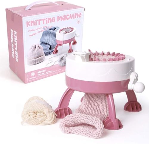 YNJXQRY Strickmaschine 22 Nadeln, Doppelstrickmaschinen-Set, rotierendes Brett-Doppelwebmaschinen-Set für Erwachsene oder Kinder, Geschenk zum Stricken von Schals, Mützen, Socken, L09 (22 polig（L2) von YNJXQRY