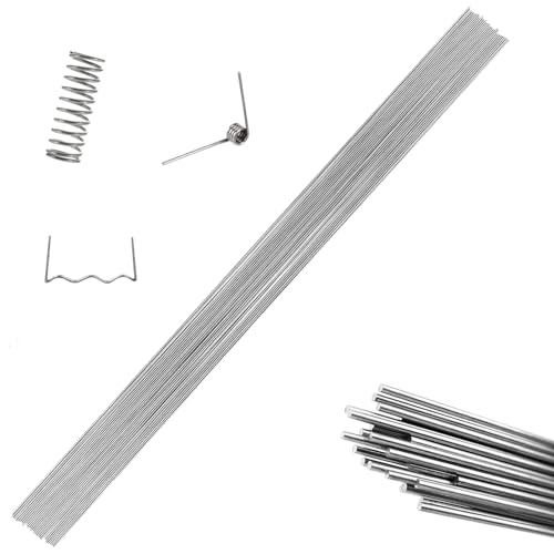 Federstahldraht Draht zum Basteln Edelstahldraht 30 Stück Federstahl Gerade 0.2 mm Federdraht Edelstahl-Federdraht 400 mm Vollschaftstäbe Edelstahl Draht Metallstab Hartdraht (0.2mm x 400mm) von YNOYMO