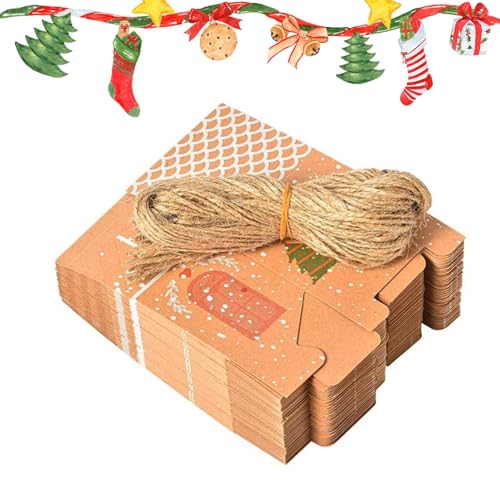 YNPQTDS Weihnachtsdekorationstüten,Weihnachts-Kraftpapier-Verpackungstüten | Süßigkeiten-Organizer-Tasche mit Schneeflockenmuster | Leckerlibeutel zur Dekoration von Feiertagen und Partys zum von YNPQTDS