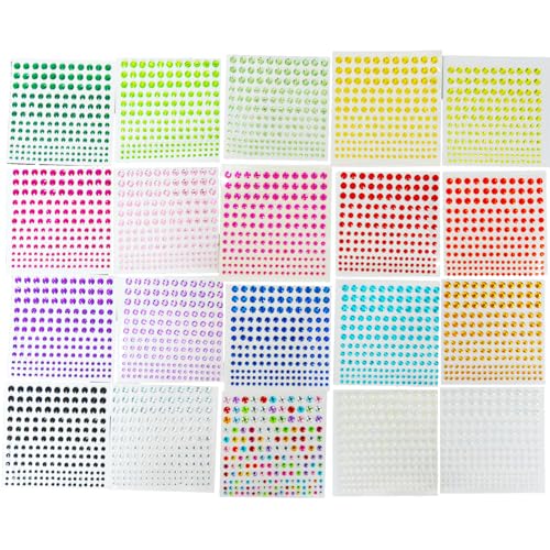 3300 Stück Bunt Selbstklebende Schmucksteine Selbstklebend Gesicht Strass Aufkleber Strasssteine Selbstklebend Schmucksteine Selbstklebend Aufkleber Strasssteine Selbstklebend zum Aufkleben von YNR