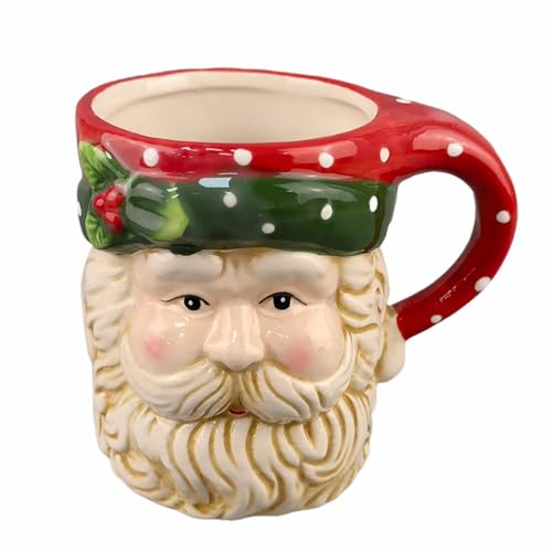 Charming Ceramic Christmas Mug with Cute Cartoon Santa Claus von YOAILAIL