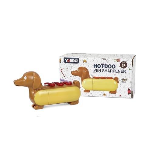 Yobro Mini-Bleistiftspitzer für Kinder - Hotdog-Design mit süßem Dackel-Motiv, handlich & praktisch von YOBRO