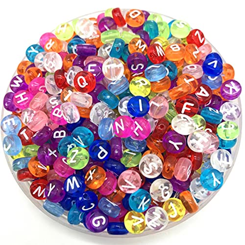 100pcs 7mm Buchstaben Perlen Bunte Mischung Ovale Form 26 Alphabet Charms DIY Perlen Für Armband Halskette Schmuck Machen-Mix Farbe von YOENYSDFLI