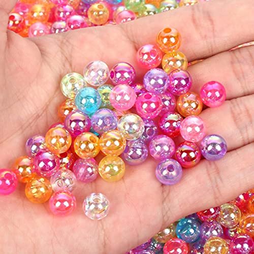 50/100/500PCS 15 Farben Transparente Acryl ABS Perlen Perle Runde Lose Perlen für Schmuckherstellung DIY Armbänder Zubehör 4-12MM-Mischfarbe, 12mm-ca. 50 Stück von YOENYSDFLI