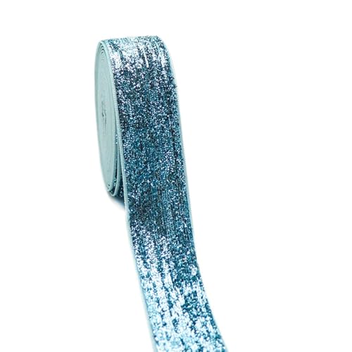 10 Yards 9–38 mm Glitzer-Samtband, Hochzeits- und Party-Dekoration, handgefertigtes Band, Geschenkverpackung, Haarschleife, DIY-Weihnachtsband, blau, 25 mm von YOGAES