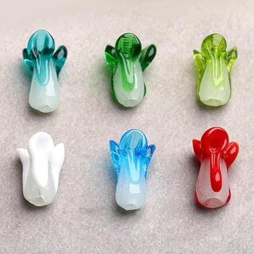 10 teile/los Chinakohl Gemüseperlen Lampwork Glas Spacer Lose Perlen für Schmuckherstellung DIY Armband Halskette Zubehör-Mix von YOGAES