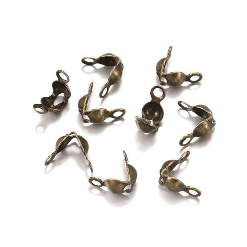 100–200 Stück Verbinder-Verschlussbeschlag 4 x 7 mm Kugelkette Kalotte Endcrimps Perlenverbinder-Komponenten für DIY-Schmuckherstellung Zubehör-Antike Bronze-200 Stück von YOGAES