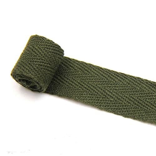 10mm20mm100% Baumwollband, Gurtband mit Fischgrätenmuster, Spitzenbesatz für Verpackungszubehör, DIY-Amrygrün, 10mm, 3 Yards von YOGAES