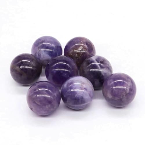 20 mm runde Perlen, Kristallkugel-Set, Chakra, natürliche Amethyst-Edelsteine, Taschenstein, Kugel, Quarz, Reiki-Energie, Heimdekor, Probe-Amethyst, 10 Stück von YOGAES