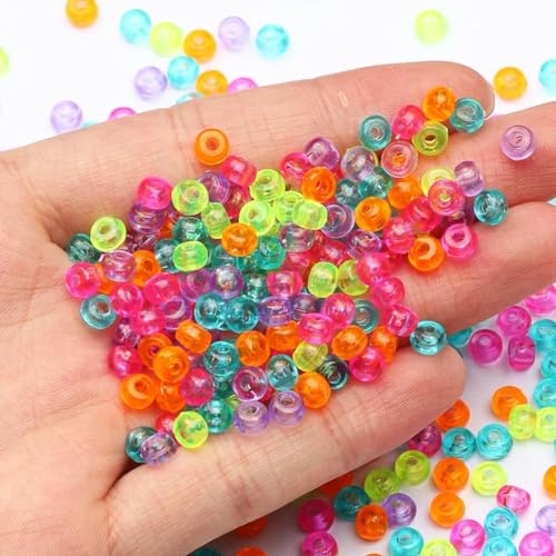 200 Stück 3 x 5 mm gemischte Acrylperlen, lose Distanzperlen für Schmuckherstellung, Armband, Ohrringe, DIY, handgefertigte Accessoires-1 von YOGAES