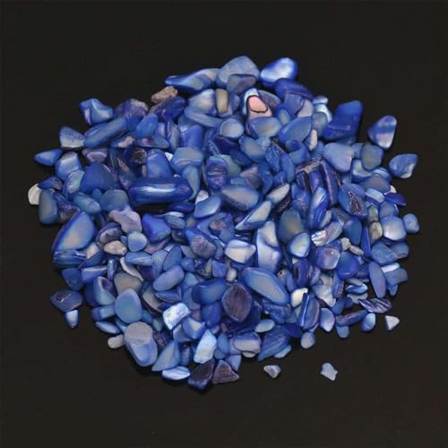 23 Farben 3–5 mm natürliche zerkleinerte Muschelperlen für Hochzeiten, Vasenfüller, Heimdekoration und Kunsthandwerk - marineblaue Muschel - 20 g von YOGAES