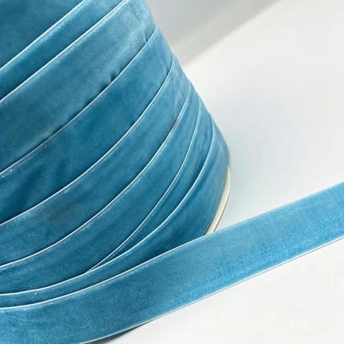 3–5 Yards 6 mm – 38 mm Farbe einseitiges Polyester-Samtband für Schleifen, Weihnachtsband, Partydekorationen-21–10 mm (5 Yards) von YOGAES