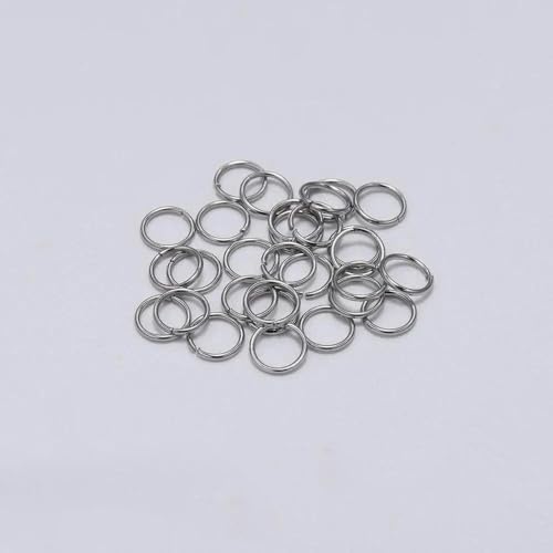 30–200 Stück 3–25 mm Edelstahl-Spaltring, offene Einzelschlaufen, Biegeringe, Verbindungsstücke für die Herstellung von DIY-Schmuckstücken, Zubehör-0,8 x 6 mm, 200 Stück von YOGAES