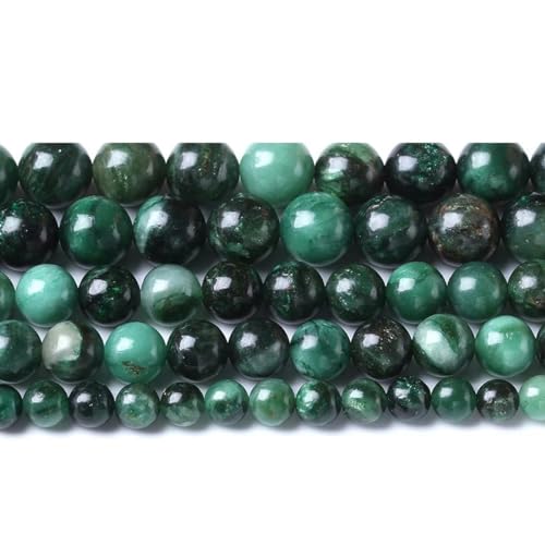 4,6,8,10,12,14,15mm-Grüner Smaragd-12mm 32Stk Perlen Naturstein Achate Tigerauge rund loses Accessoire zur Schmuckherstellung blaue Farbe Größe wählen von YOGAES