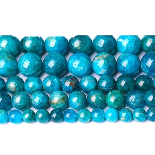 4 6 8 10 12 14 15 mm blauer Apatit 4 mm 88 Stück Perlen aus Naturstein, Achate, Tigerauge, rund, loses Zubehör zur Schmuckherstellung von YOGAES