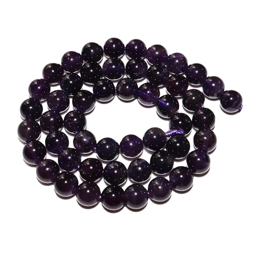 4 6 8 10 mm natürliche schwarze Lava-Tigerauge-Achat-Jade-Massenperlen aus losem Stein zum Selbermachen von Armbändern und Halsketten, Schmuckmaterial-Amethyst-10 mm, 35 Perlen von YOGAES