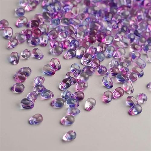 4 x 6 mm Farbverlauf-Perle aus tschechischem Lampwork-Kristallglas, Mini-Wassertropfen-Abstandshalterperle zur Schmuckherstellung, DIY-Handarbeit, Armband, Haarnadel, 4–100 Stück von YOGAES