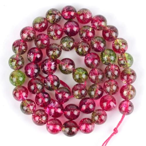 45 Stile Natursteinperlen, rosarot, Tigerauge, Fuchsia, Jade, Achat, Quarzperlen, Schmuckherstellung, Zubehör zum Selbermachen von Armbändern, gesprungener Quarz, 8 mm, 44–46 Stü von YOGAES