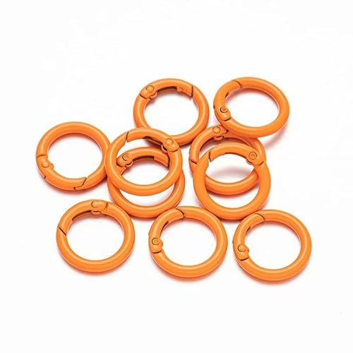 5 Stück O-Ring-Federverschlüsse, zu öffnen, runder Karabiner, Schlüsselanhänger, Ring, Verbinder, Taschenclips, Haken, Hundekettenschnallen, DIY-Schmuckherstellung, Orange, Außengröße 20 mm von YOGAES