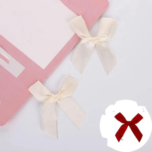 50–100 Stück 3 x 2,5 cm (3,0 mm) Mini-Satinbandschleifen, buntes Schleifenband für Schleifen, Basteln, Blumen, Kuchen, Geschenkverpackungen, DIY-Handarbeit-29O von YOGAES