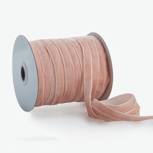 50 Yards/Rolle Samtband Hochzeitsfeier-Dekoration Handgemachtes Band zum Verpacken von Haarschleifen DIY Weihnachtsband 1 cm Breite-Rosa-1 cm Samtband von YOGAES