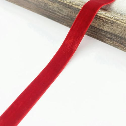 6–38 mm Samtband, Hochzeitsfeier-Dekoration, handgefertigtes Band, Geschenkverpackung, Haarschleife, DIY-Weihnachtsband-21 Rot-25 mm, 5 Yards von YOGAES