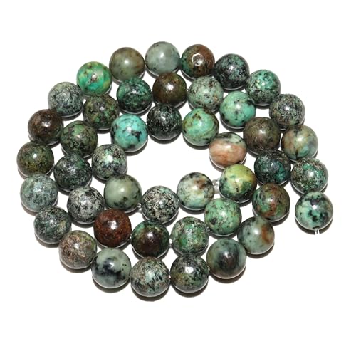 6 8 10 mm natürliche schwarze Lava-Tigerauge-Achat-Jade-Massenperlen aus losem Stein zum Selbermachen von Armbändern und Halsketten, Schmuckmaterial - Afrikanische Türkise - 8 mm, 45 Stück Perlen von YOGAES