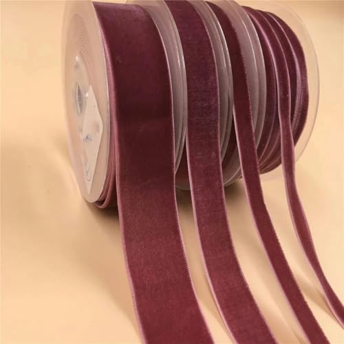 6 mm/9 mm/15 mm/25 mm, 5 Yards, einseitiges Samtband zum Verpacken handgefertigter Blumensträuße, Partydekoration, Weihnachten, unelastisch, violett V645 – 15 mm x 5 Yards von YOGAES