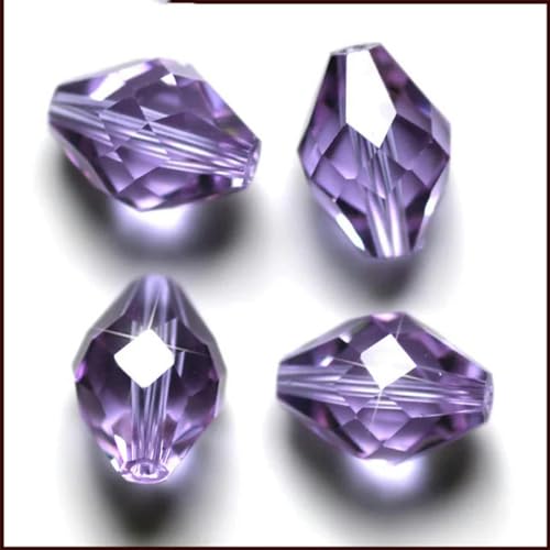 AAA 9 x 6 mm Kristallglasperlen, 50 Stück, klare Kristalle, facettierte Glasperlen, ovale Perlen, Bastelmaterialien für DIY-Modeschmuck, hellviolett, 9 x 6 mm, 50 Stück von YOGAES