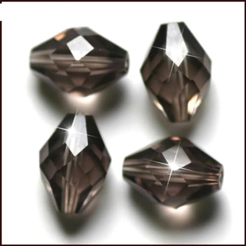 AAA 9x6mm Kristallglasperlen 50 Stück klare Kristall facettierte Glas ovale Perlen Bastelmaterialien für DIY Modeschmuck-Rauch-9x6mm 50 Stück von YOGAES