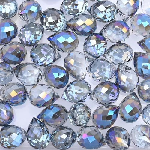 AB-farbige Kristall-Erdbeerperlen, 10 x 8 mm, glänzende facettierte Glasperlen zur Schmuckherstellung, DIY-Hochzeitskleid-Accessoires-H1416-10 x 8 mm, 20 Stück von YOGAES