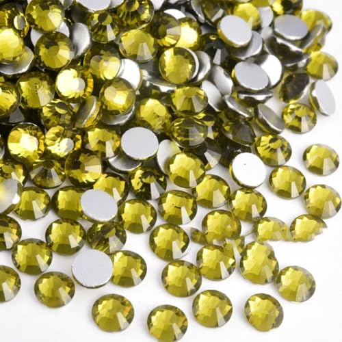 B-03398-Olive-SS10-1440 Stück, mehrfarbige Glassteine, nicht Hotfix-Strasssteine, flache Rückseite, Nagelkunst-Dekorationen von YOGAES