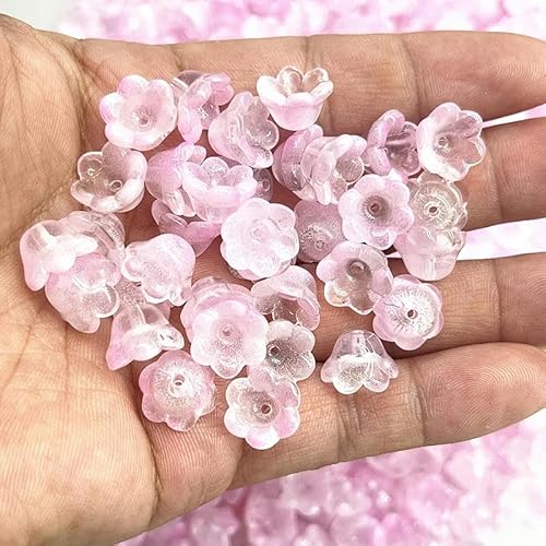 NEU 20 Stück 7x12mm Bunte Blumen Lampwork Perlen Trompetenblütenform Glasperlen zur Schmuckherstellung Haarnadel Handarbeit DIY-58 von YOGAES